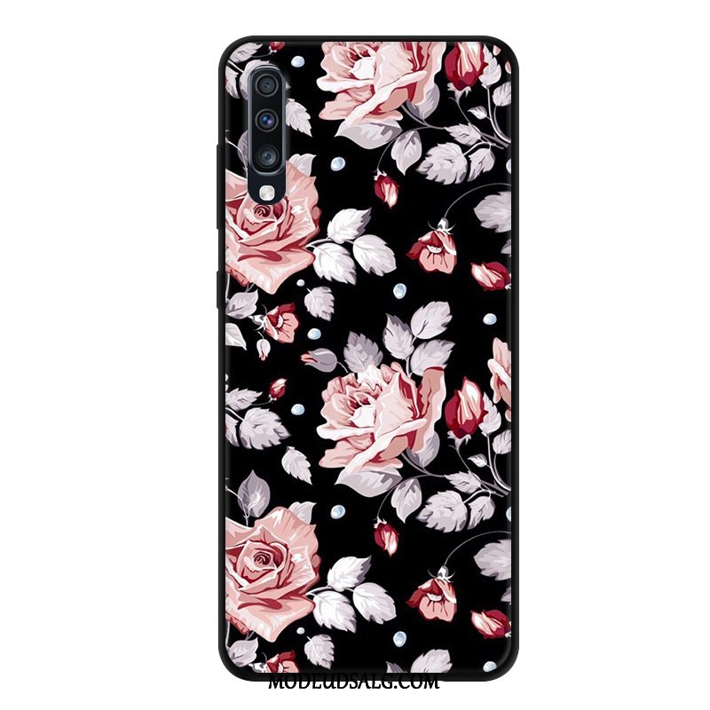 Samsung Galaxy A70 Etui / Cover Anti-fald Gaze Cartoon Sort Beskyttelse