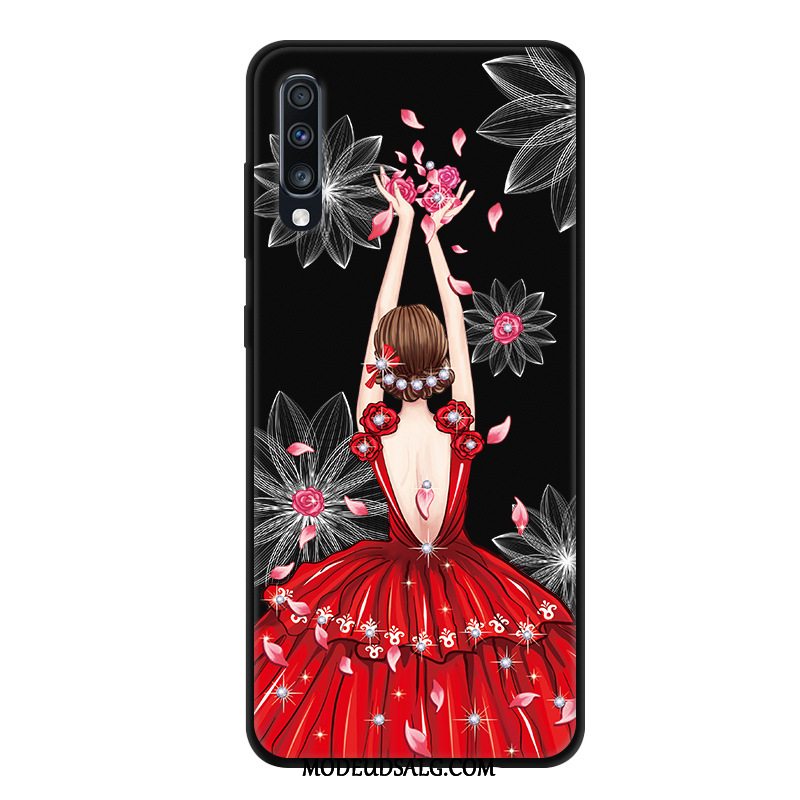 Samsung Galaxy A70 Etui / Cover Anti-fald Gaze Cartoon Sort Beskyttelse