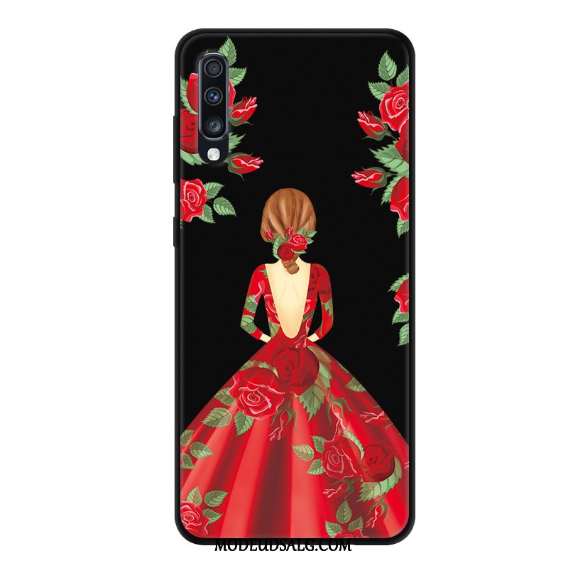 Samsung Galaxy A70 Etui / Cover Anti-fald Gaze Cartoon Sort Beskyttelse