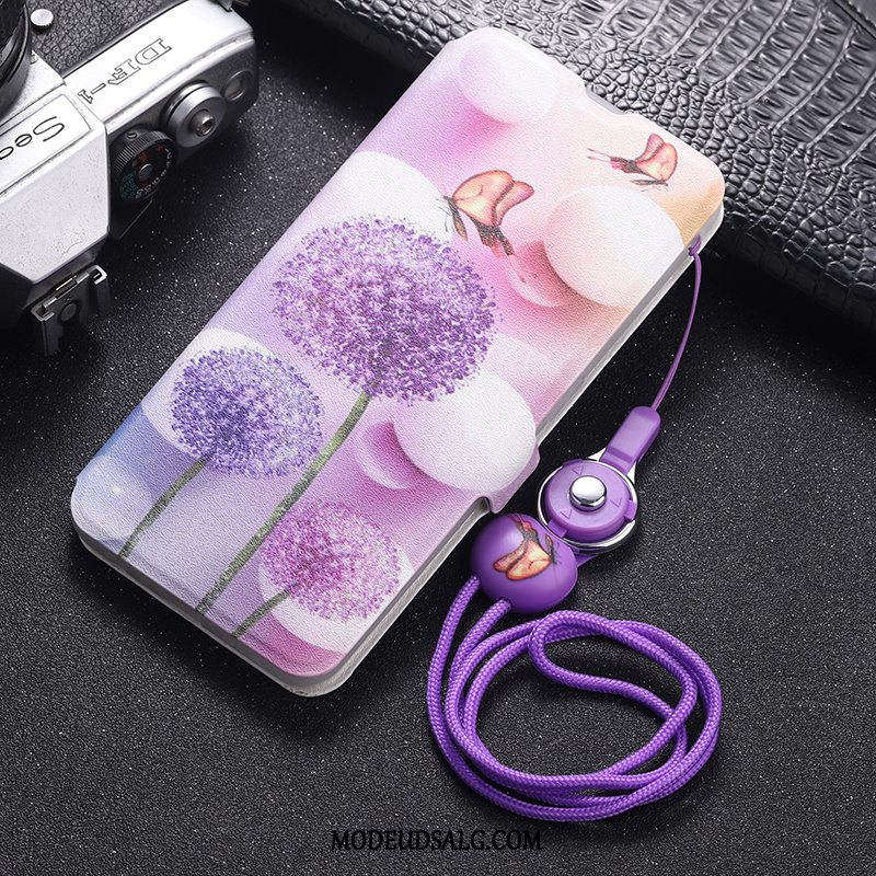 Samsung Galaxy A70 Etui / Cover Lædertaske Lilla Clamshell Silikone Beskyttelse