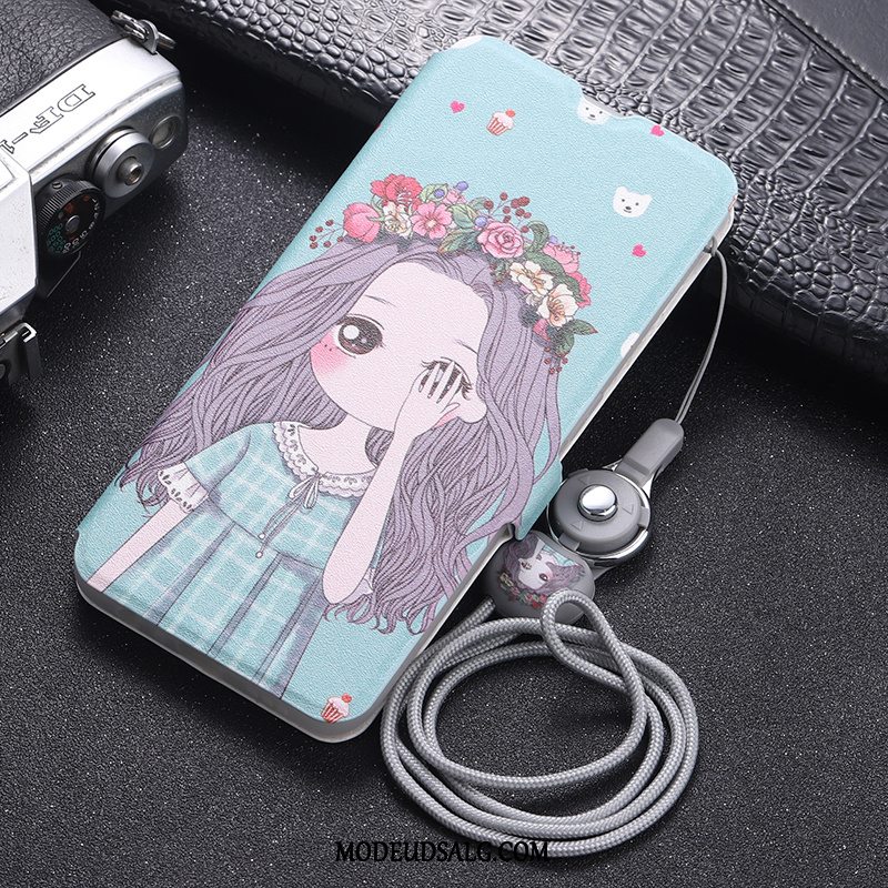 Samsung Galaxy A70 Etui / Cover Lædertaske Lilla Clamshell Silikone Beskyttelse