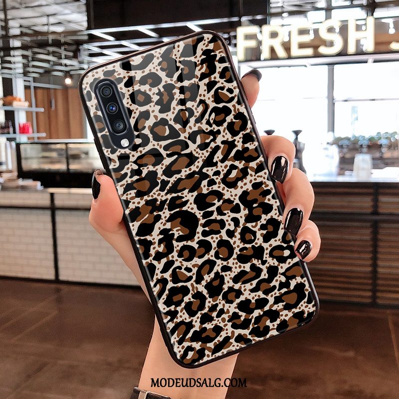 Samsung Galaxy A70 Etui / Cover Net Red Glas Lyserød Leopard