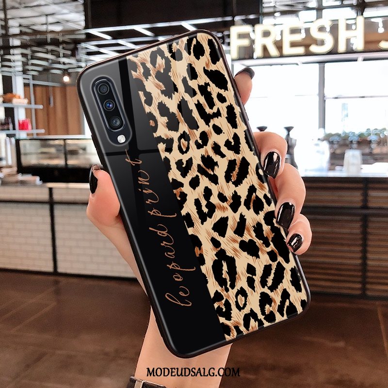 Samsung Galaxy A70 Etui / Cover Net Red Glas Lyserød Leopard