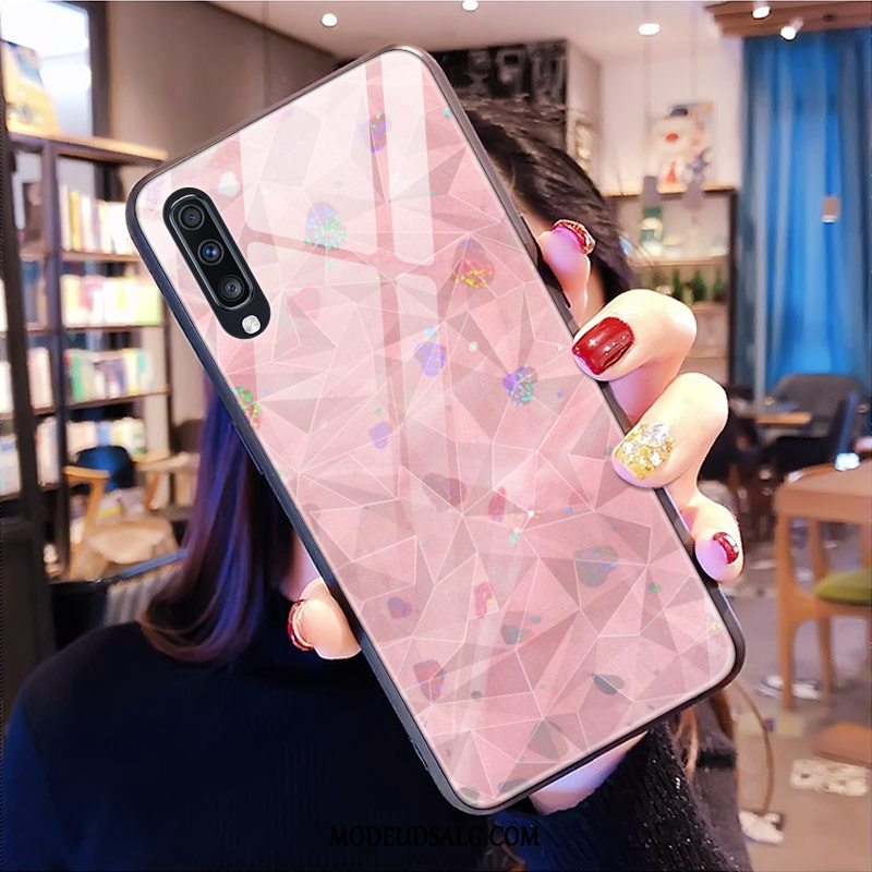 Samsung Galaxy A70 Etui / Cover Rombe Net Red Kreativ Lilla Blød