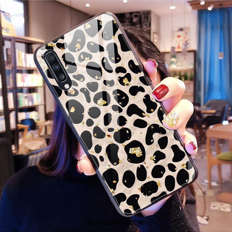 Samsung Galaxy A70 Etui Hvid Net Red Spejl Pulver Leopard