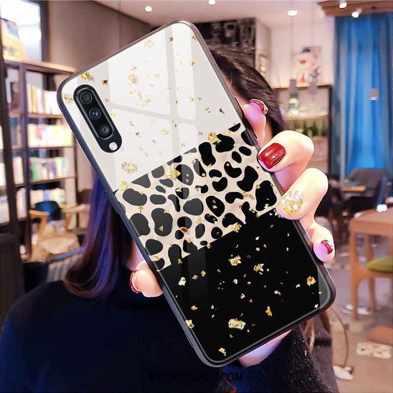 Samsung Galaxy A70 Etui Hvid Net Red Spejl Pulver Leopard