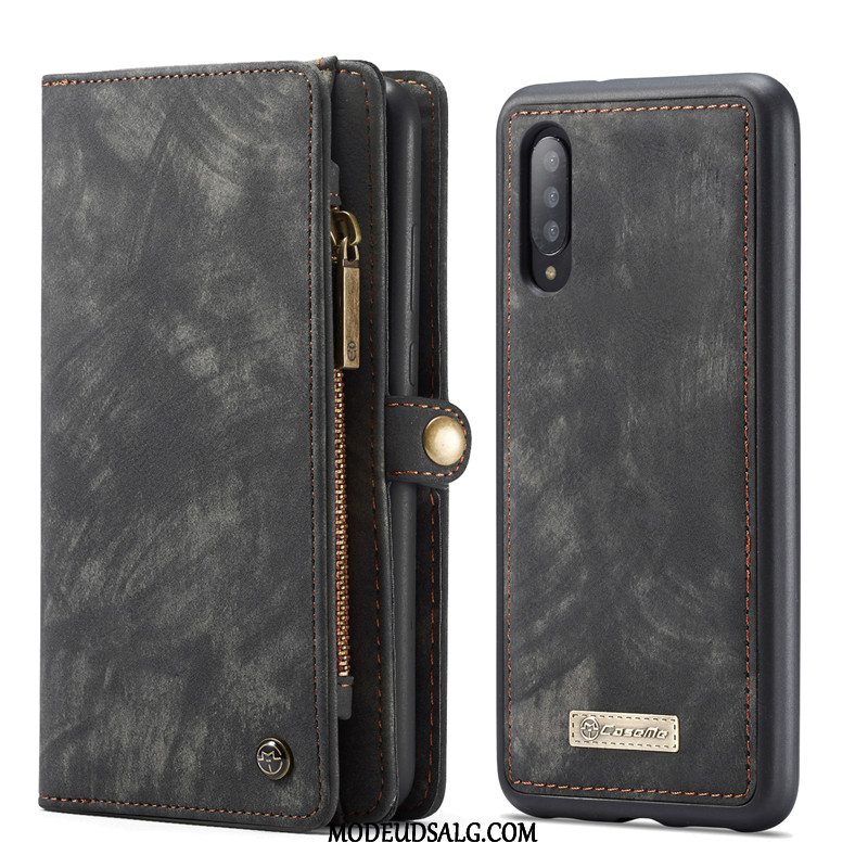 Samsung Galaxy A70 Etui Lædertaske Cover Beskyttelse Rød Kort