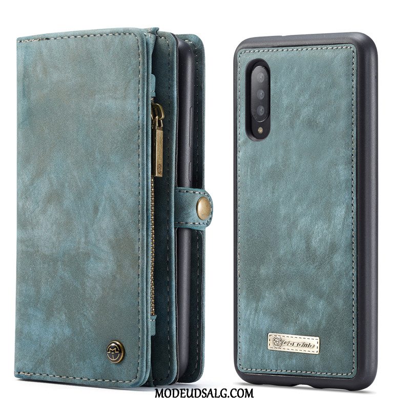 Samsung Galaxy A70 Etui Lædertaske Cover Beskyttelse Rød Kort