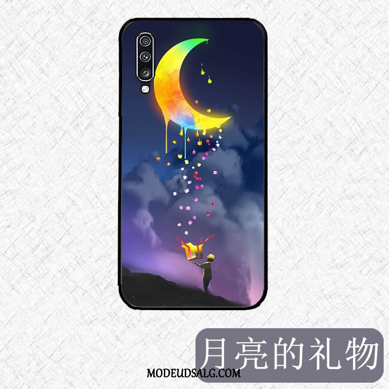 Samsung Galaxy A70 Etui Silikone Beskyttelse Lilla Cartoon Blød