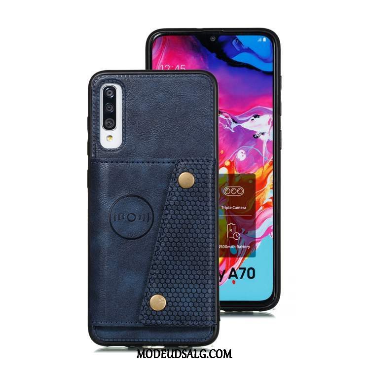 Samsung Galaxy A70s Etui Beskyttelse Blå Alt Inklusive Lædertaske Cover