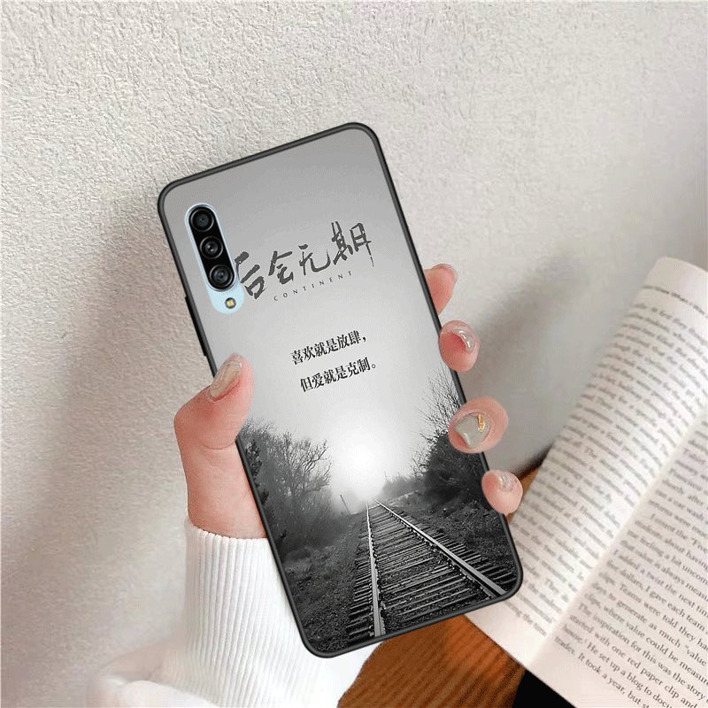 Samsung Galaxy A70s Etui / Cover Elskeren Tilpas Frisk Sort Anti-fald