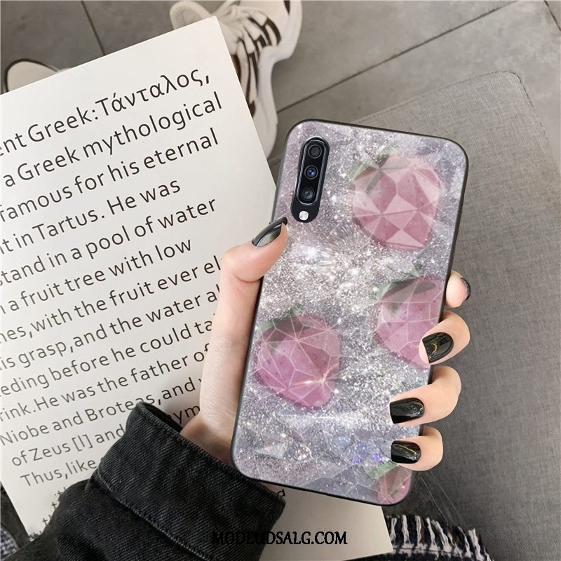 Samsung Galaxy A70s Etui Cover Rombe Sort Hængende Ornamenter Trend