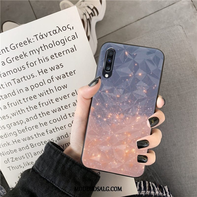 Samsung Galaxy A70s Etui Cover Rombe Sort Hængende Ornamenter Trend