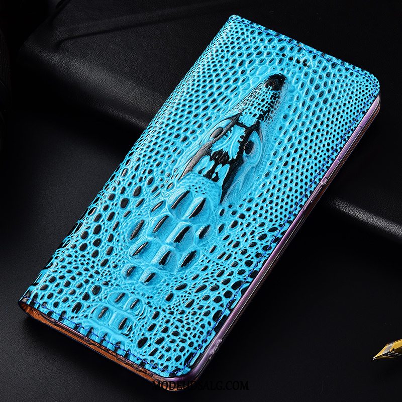 Samsung Galaxy A71 Etui / Cover Anti-fald Krokodille Beskyttelse Ægte Læder Folio