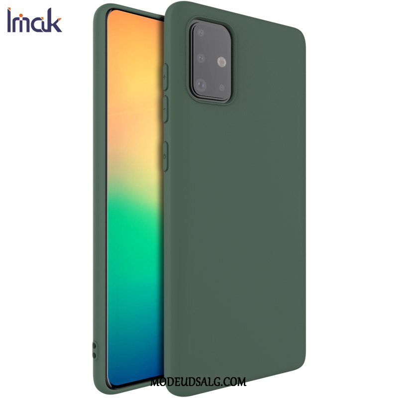 Samsung Galaxy A71 Etui / Cover Anti-fald Silikone Alt Inklusive Grøn Nubuck