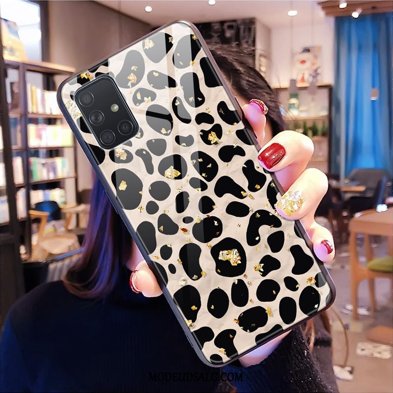 Samsung Galaxy A71 Etui Cover Glas Net Red Leopard Kærlighed