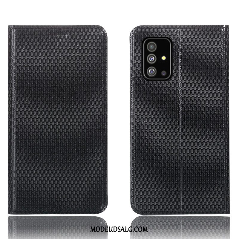 Samsung Galaxy A71 Etui / Cover Lædertaske Blå Folio Beskyttelse