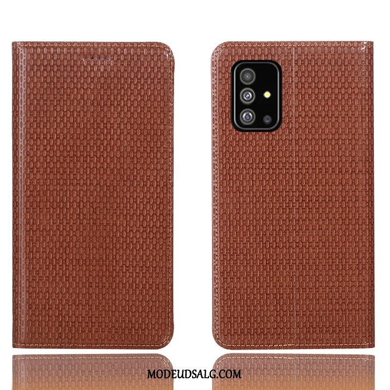 Samsung Galaxy A71 Etui / Cover Lædertaske Blå Folio Beskyttelse