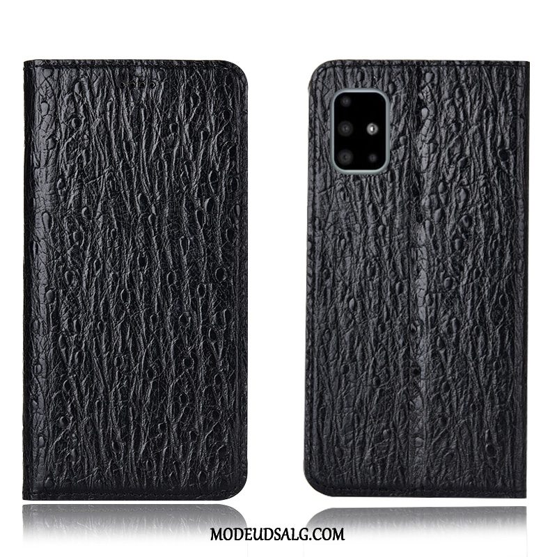 Samsung Galaxy A71 Etui Ægte Læder Cover Folio Alt Inklusive Mønster