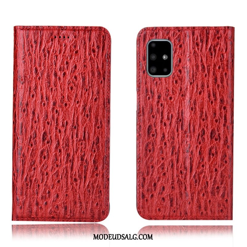 Samsung Galaxy A71 Etui Ægte Læder Cover Folio Alt Inklusive Mønster