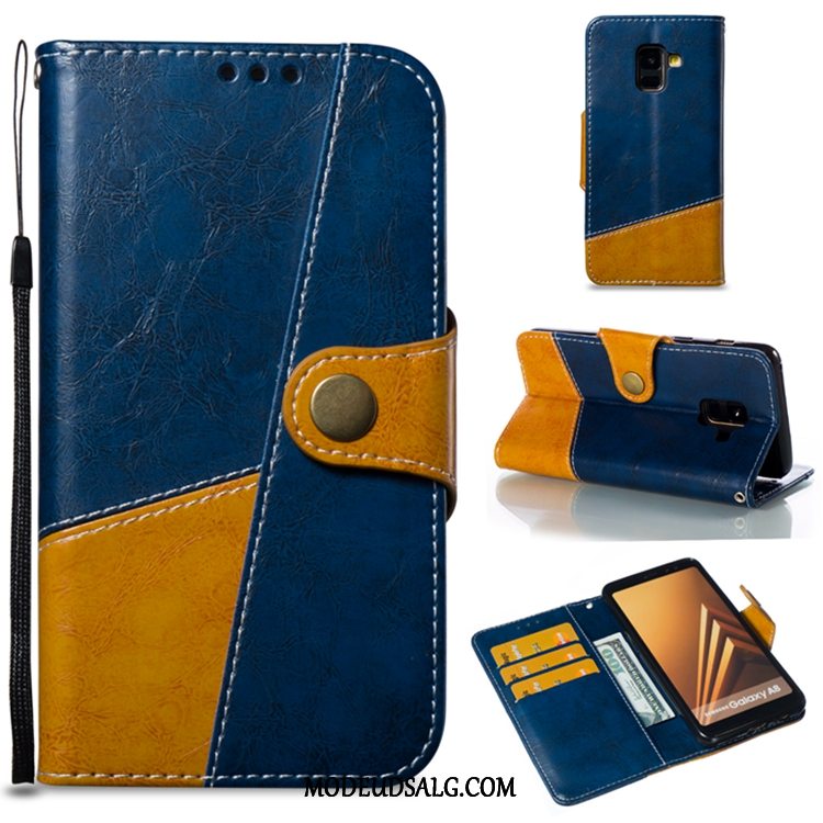 Samsung Galaxy A8 Etui Cover Lædertaske Folio Rød Beskyttelse