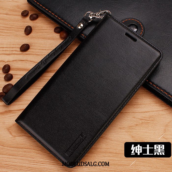 Samsung Galaxy A8 Etui Lædertaske Sort Cover Beskyttelse Folio