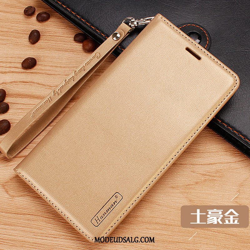 Samsung Galaxy A8 Etui Lædertaske Sort Cover Beskyttelse Folio