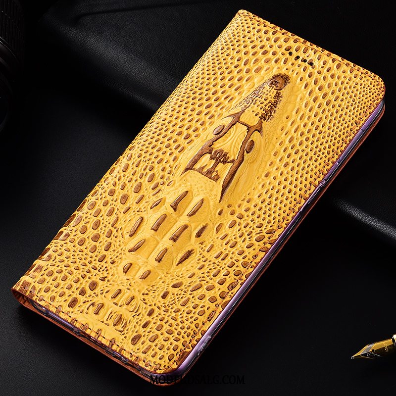 Samsung Galaxy A80 Etui Alt Inklusive Anti-fald Gul Krokodille Cover