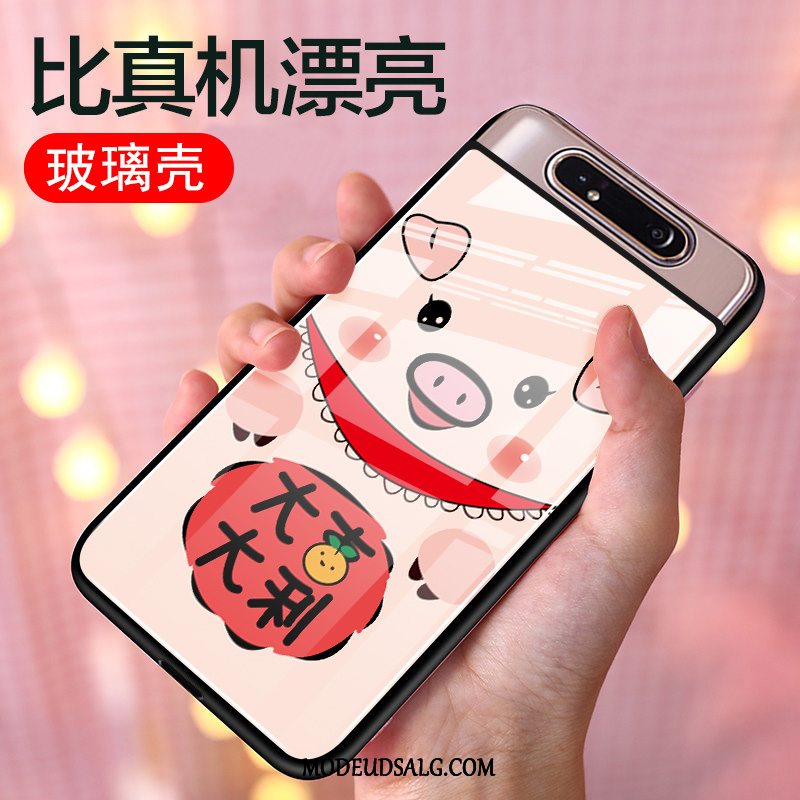 Samsung Galaxy A80 Etui Anti-fald Cartoon Beskyttelse Glas Cover