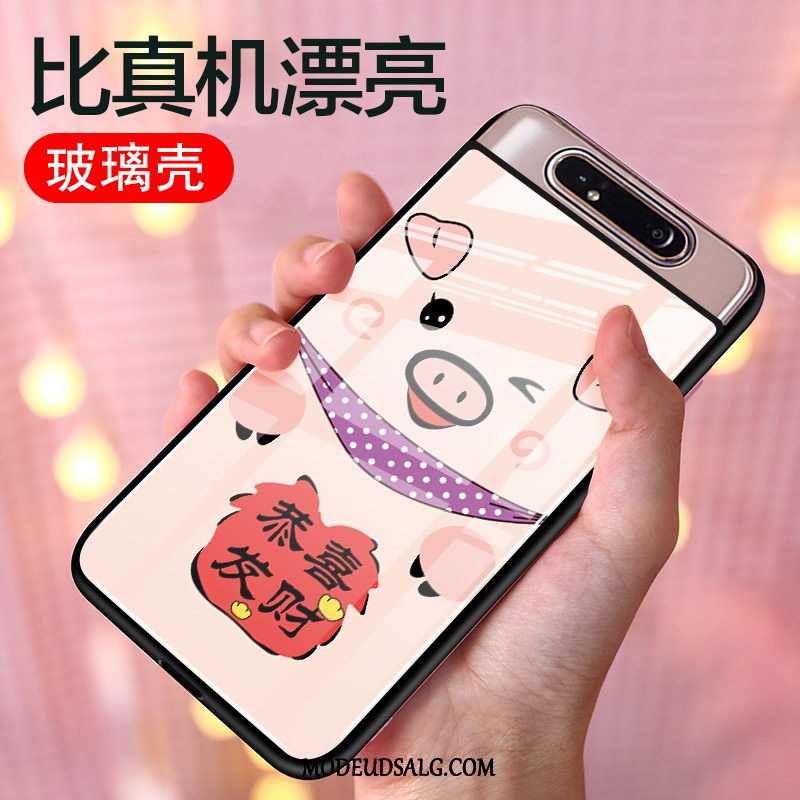 Samsung Galaxy A80 Etui Anti-fald Cartoon Beskyttelse Glas Cover