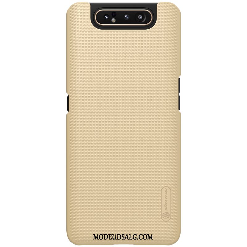 Samsung Galaxy A80 Etui Beskyttelse Cover Nubuck Hård Guld