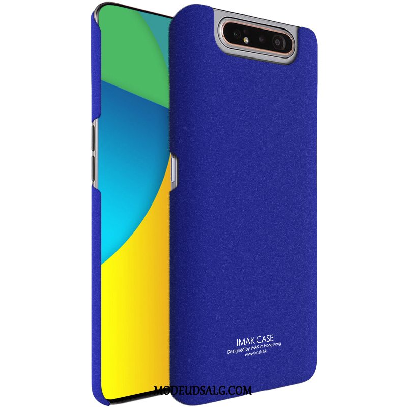 Samsung Galaxy A80 Etui Cover Blå Nubuck Tynd Hård