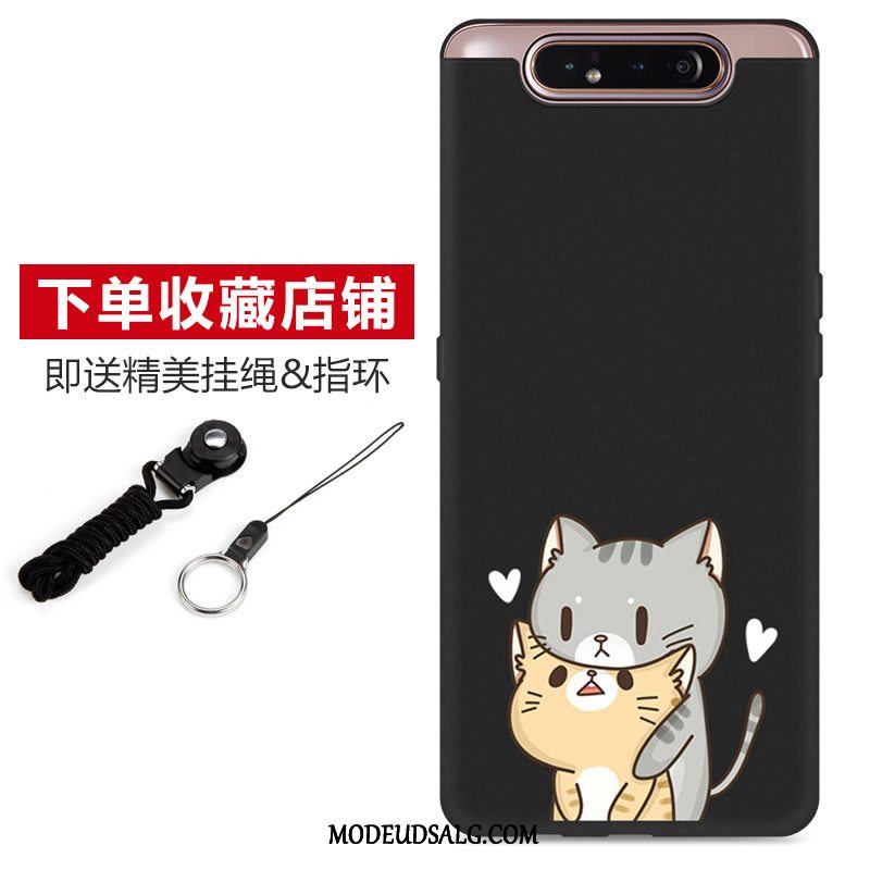 Samsung Galaxy A80 Etui Cover Cartoon Sort Silikone Beskyttelse