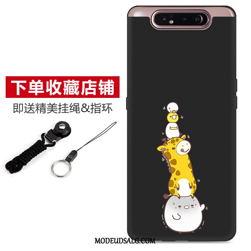 Samsung Galaxy A80 Etui Cover Cartoon Sort Silikone Beskyttelse