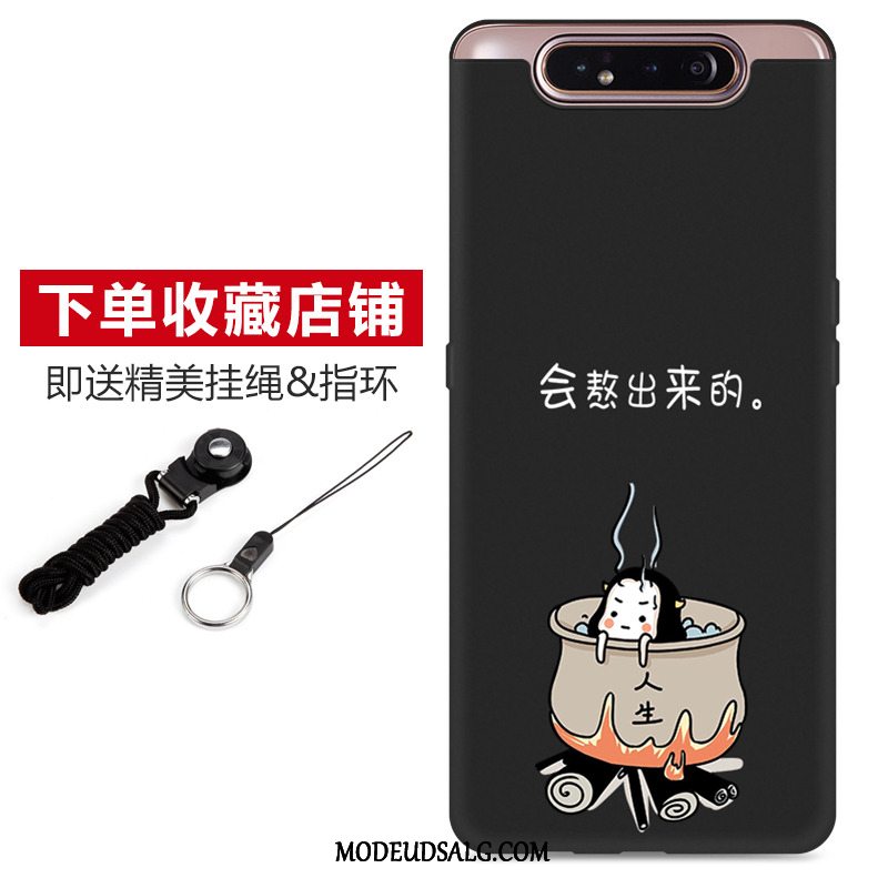 Samsung Galaxy A80 Etui Cover Cartoon Sort Silikone Beskyttelse