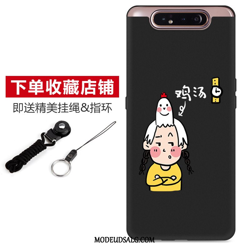 Samsung Galaxy A80 Etui Cover Cartoon Sort Silikone Beskyttelse