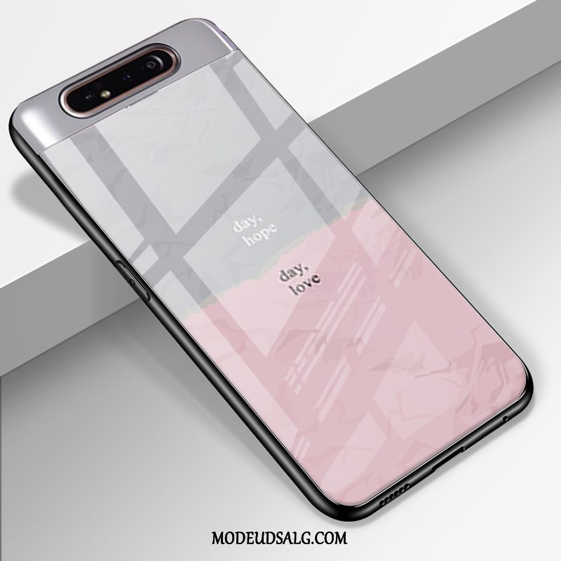 Samsung Galaxy A80 Etui Glas Silikone Rød Cover Anti-fald