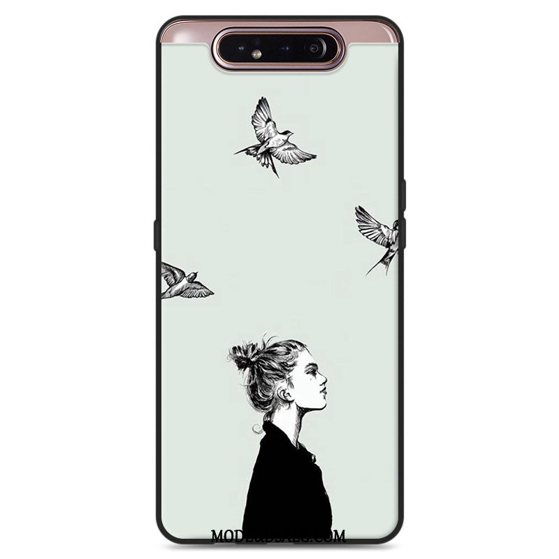 Samsung Galaxy A80 Etui Hvid Blød Cover Silikone Elskeren