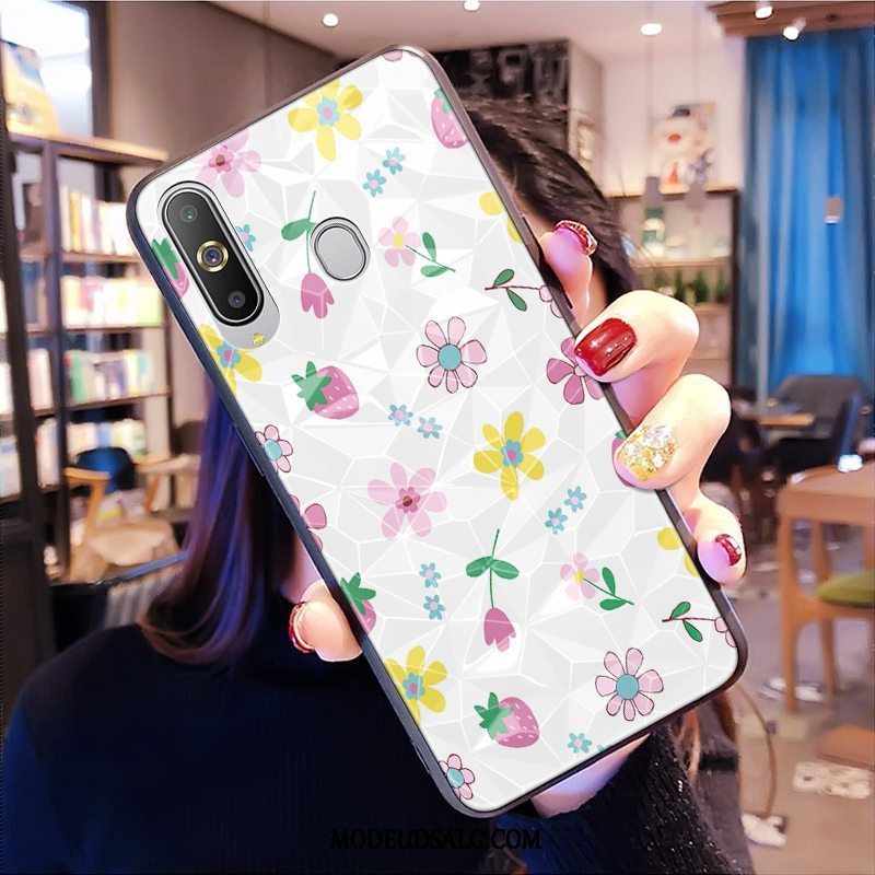 Samsung Galaxy A8s Etui / Cover Alt Inklusive Rombe Hvid Blomster