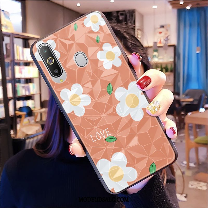 Samsung Galaxy A8s Etui / Cover Alt Inklusive Rombe Hvid Blomster