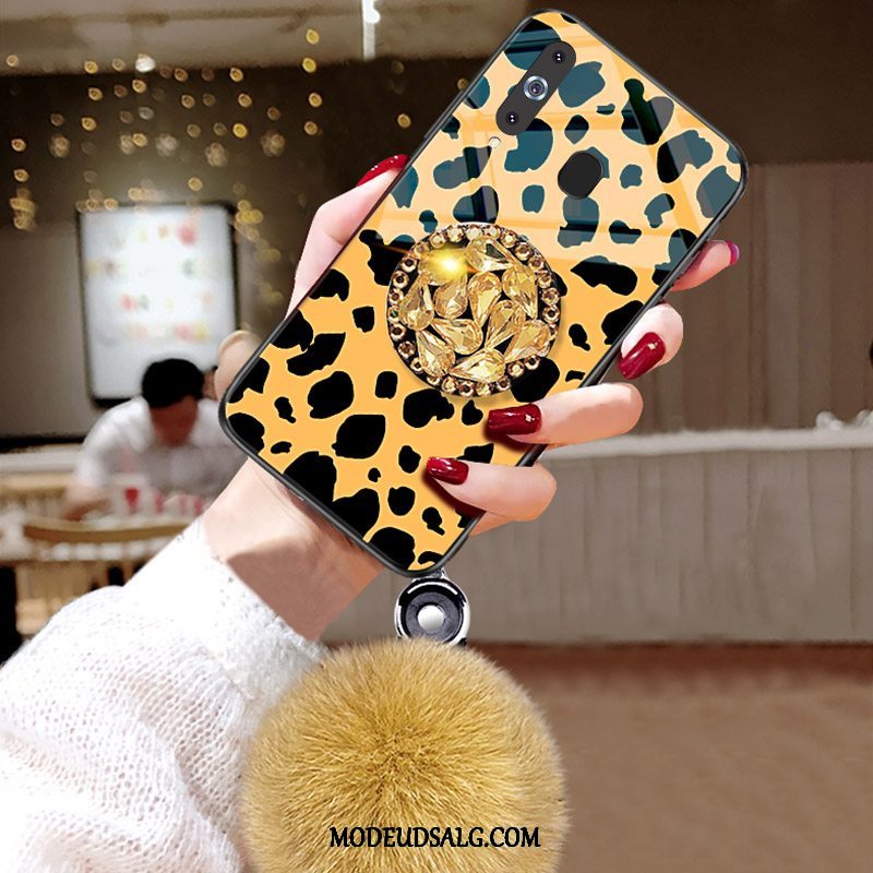 Samsung Galaxy A8s Etui Luksus Net Red Glas Leopard Cover