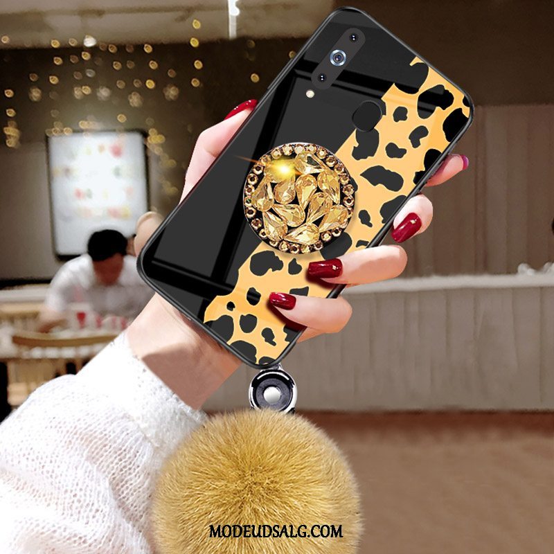 Samsung Galaxy A8s Etui Luksus Net Red Glas Leopard Cover