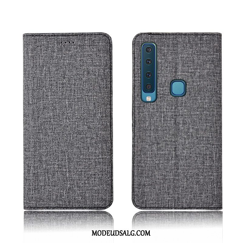 Samsung Galaxy A9 Etui Lædertaske Bomuld Og Linned Cover Anti-fald Blød