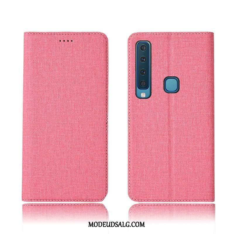 Samsung Galaxy A9 Etui Lædertaske Bomuld Og Linned Cover Anti-fald Blød