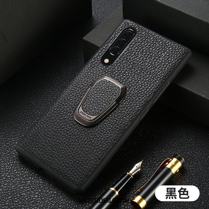 Samsung Galaxy A90 5g Etui / Cover Support Ring Anti-fald Ægte Læder Beskyttelse