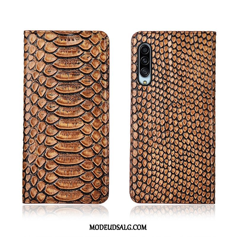 Samsung Galaxy A90 5g Etui Rød Cover Ægte Læder Clamshell Trendy