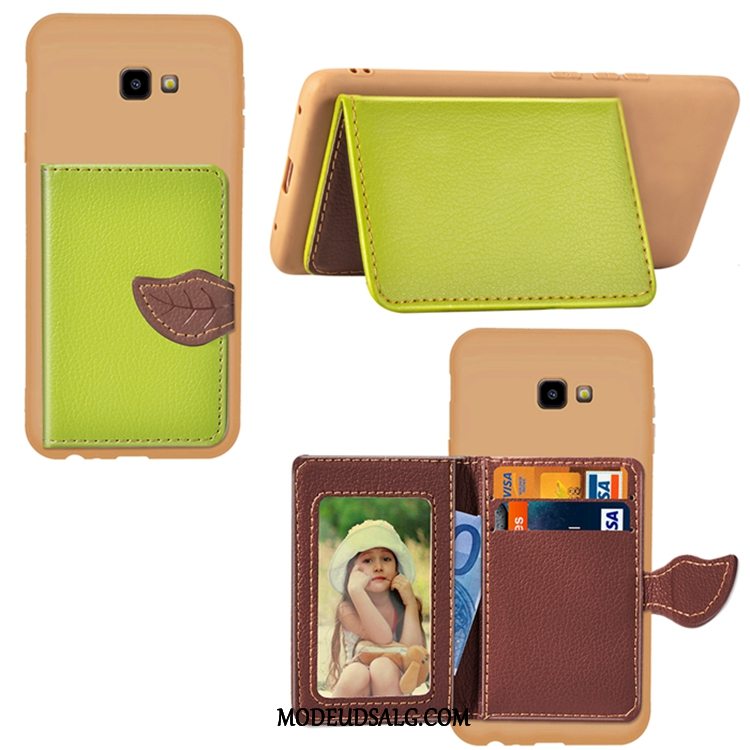 Samsung Galaxy J4+ Etui Beskyttelse Kort Sort Support Cover