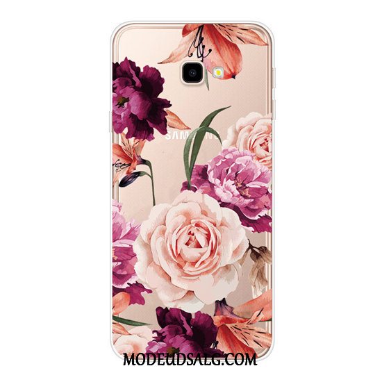 Samsung Galaxy J4+ Etui Blomster Malet Beskyttelse Lyserød Cartoon