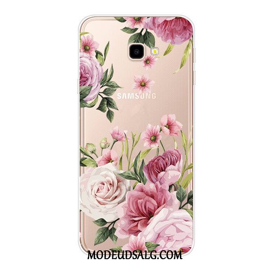 Samsung Galaxy J4+ Etui Blomster Malet Beskyttelse Lyserød Cartoon