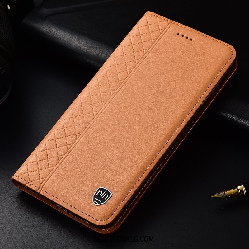 Samsung Galaxy J4+ Etui / Cover Rød Ægte Læder Folio Beskyttelse